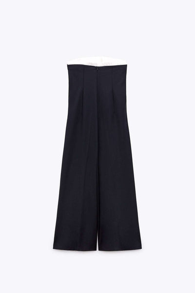 Jumpsuit de Pierna Ancha con Cuello Frío y Detalles en Contraste - Image 8