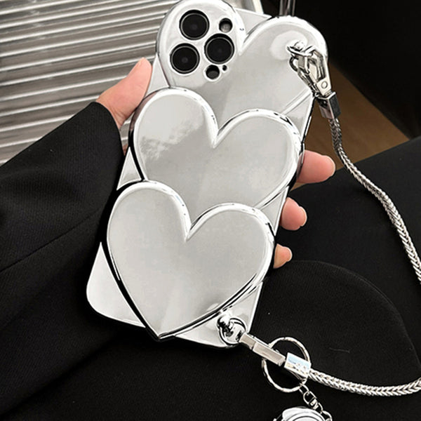 Funda Telefónica Cadena Amor Plateada Protección Avanzada