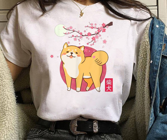 Playera de Pareja Estampado Shiba Inu para Hombre y Mujer - Image 2