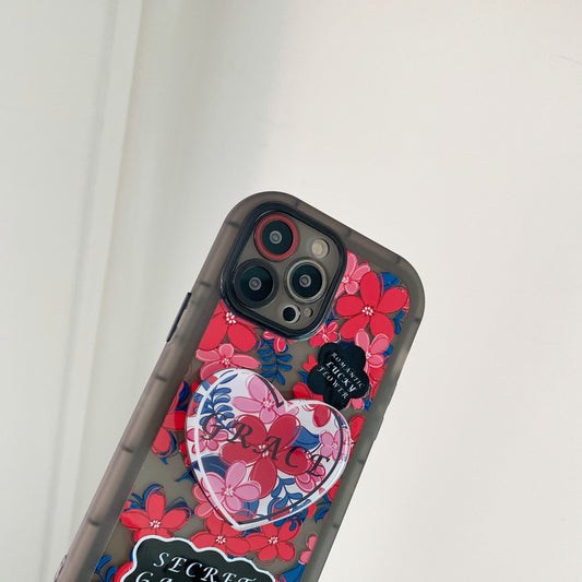 Funda para Teléfono con Diseño Floral Creativo Negro y Rojo - Image 2