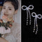 Aretes de Lazo Largos con Flecos Luxuosos para Vestido de Novia