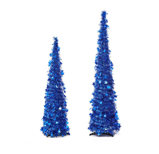 Árbol de Navidad Artificial Plateado Plegable con Soporte - Image 5