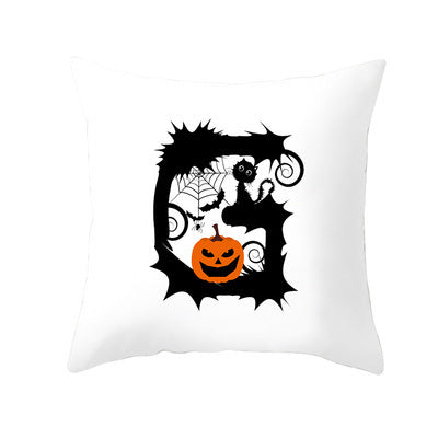 Funda de Cojín de Halloween con Letras Divertidas en Piel de Durazno para Hogar y Oficina - Image 4
