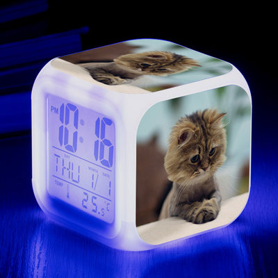 Reloj Despertador Cuadrado Multicolor para Gatos - Image 33