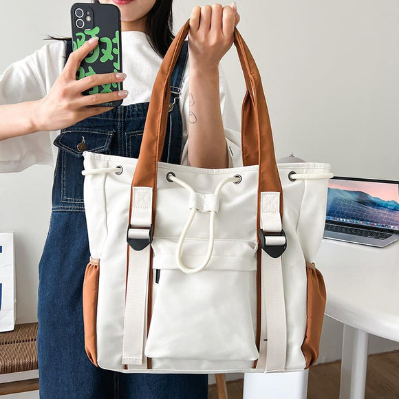 Bolso de Gran Capacidad con Contraste de Colores