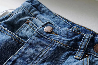 Falda Denim Irregular con Borde Crudo - Image 10