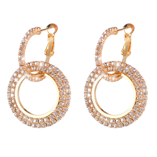 Aretes de Cristal con Inserto de Diamante Brillante - Image 2