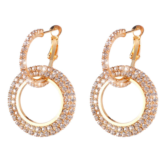 Aretes de Cristal con Inserto de Diamante Brillante