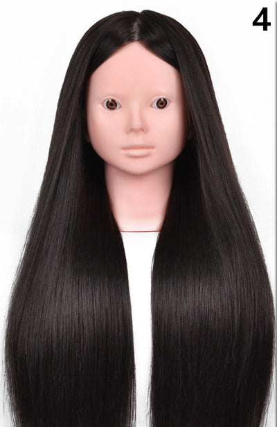 Cabeza de Práctica para Peluquería con Cabello Natural - Image 6