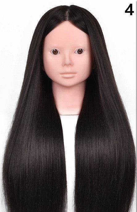 Cabeza de Práctica para Peluquería con Cabello Natural - Image 6