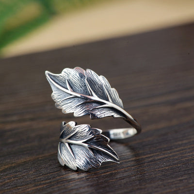 Anillo de Plata 925 con Diseño de Hoja - Image 4