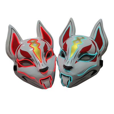 Máscara Facial Luminosa de Gato para Mujer - Cosplay Demon Slayer con Luz Fría - Image 5