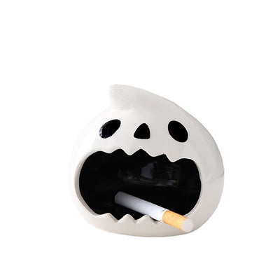 Cenicero de Cerámica con Fantasma para Halloween — Blanco - Image 2