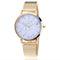 Reloj de Moda para Mujer con Malla Plateada y Dorada, Diseño Mármol Creativo