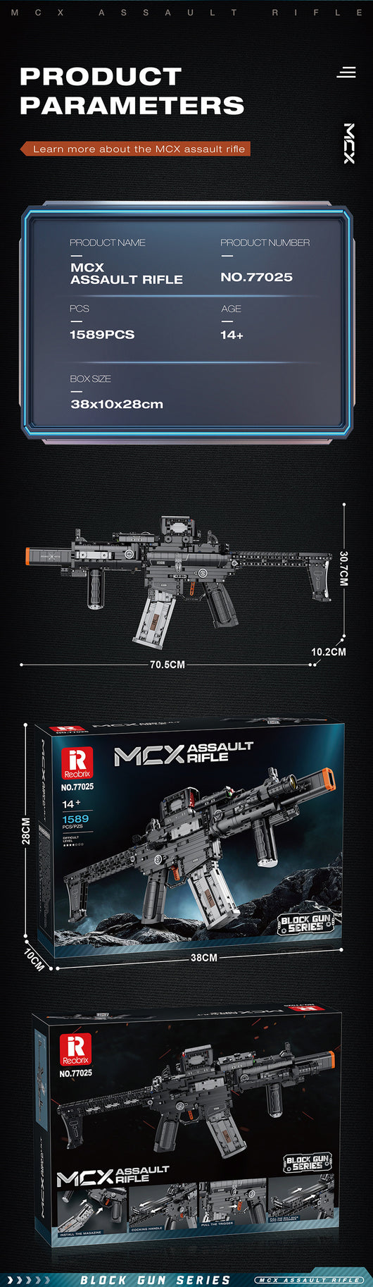 Rifle de Asalto Militar - Juguete de Bloques de Construcción Educativo para Niños - Image 6