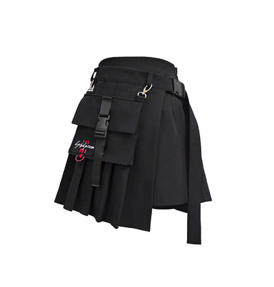 Falda Corta Hakama con Pliegues Irregulares - Image 4