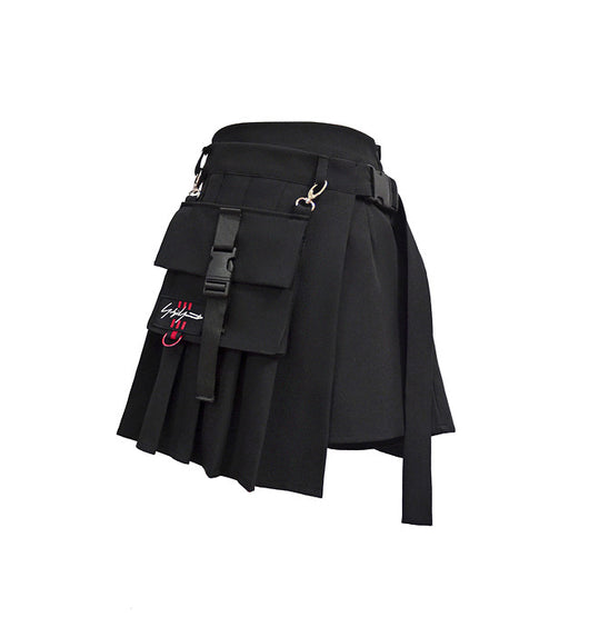 Falda Corta Hakama con Pliegues Irregulares - Image 4