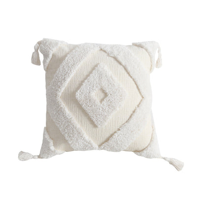 Funda de Cojín Chenille Artesanal con Borlas para Sofá - Image 9