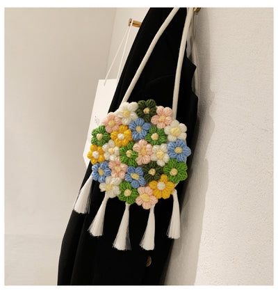 Bolsa Redonda Étnica Esponjosa para Mujer - Diseño Floral 2025 - Image 12