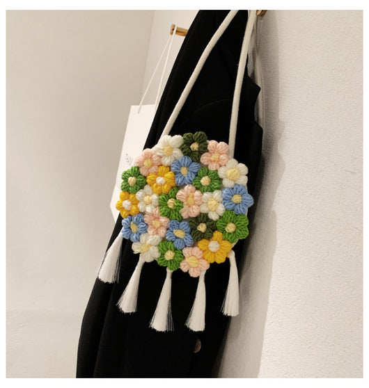 Bolsa Redonda Étnica Esponjosa para Mujer - Diseño Floral 2025 - Image 12