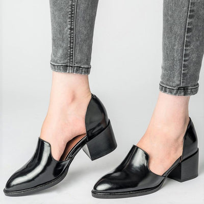 Zapatos Cómodos Talla Grande con Tacón Robusto para Mujer - Image 4
