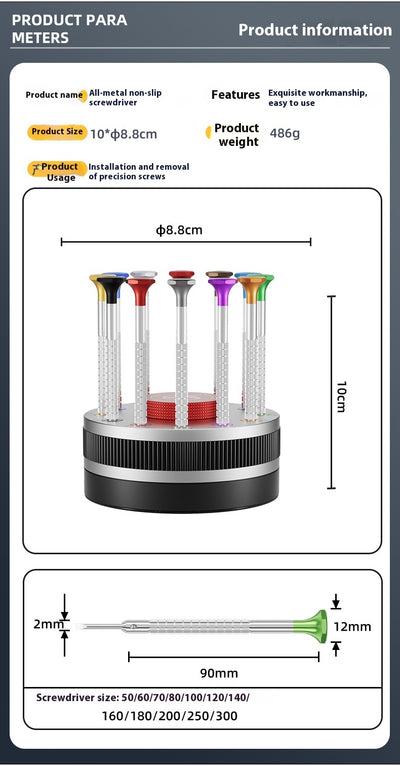 Set de 12 Destornilladores de Acero Inoxidable Antideslizante para Reparación de Relojes - Image 12