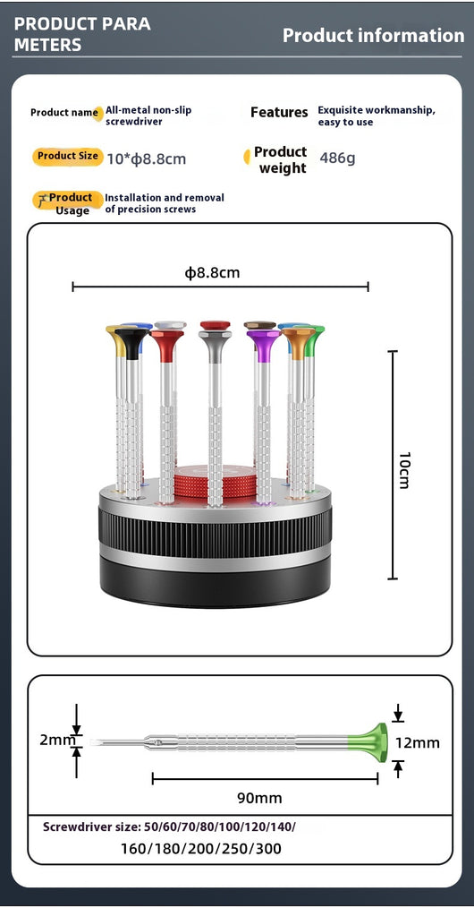 Set de 12 Destornilladores de Acero Inoxidable Antideslizante para Reparación de Relojes - Image 12