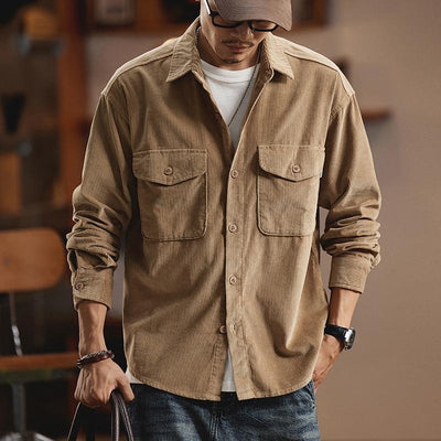 Chaqueta de Trabajo Pesada Estilo Retro Americano para Hombre - Image 6