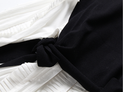 Conjunto de Dos Piezas: Chaleco de Encaje y Vestido Camisero Blanco - Image 11