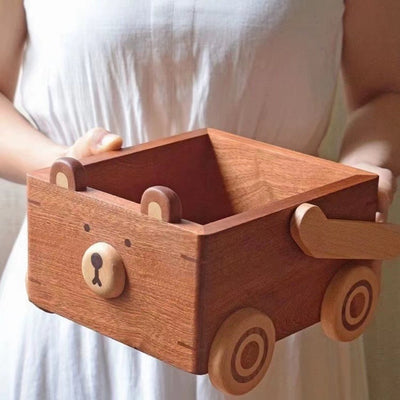 Carrito Organizador de Madera Maciza para Peluches y Juguetes - Image 4