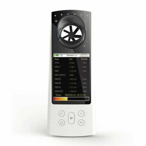 Espirómetro Portátil Bluetooth con Pantalla LCD a Color y Software PC