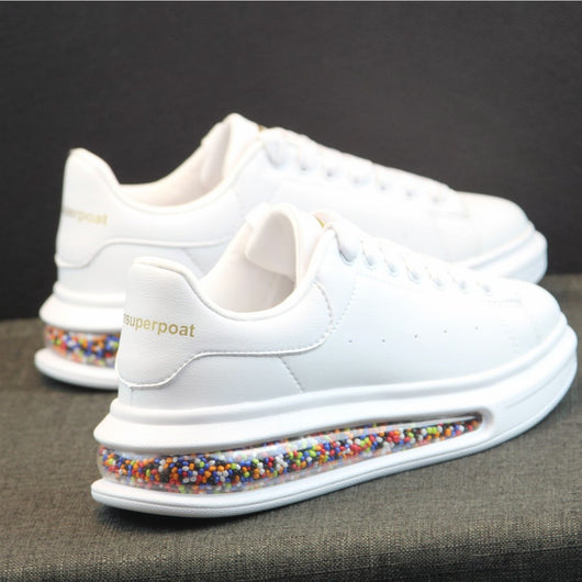 Zapatillas Deportivas Air Cushion Blancas para Parejas - Comodidad Casual Otoño