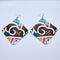 Aretes Cuadrados de Madera Vintage