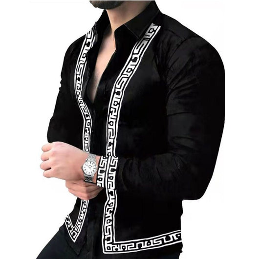 Camisa Estampada de Manga Larga para Hombre - Image 3