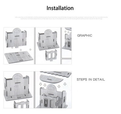 Set de Rompecabezas 3D Artesanal Casa Pequeña Tienda de Papelería - Image 11