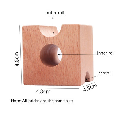Juego de Construcción de Pistas de Canicas con Tubos de Madera - Image 6