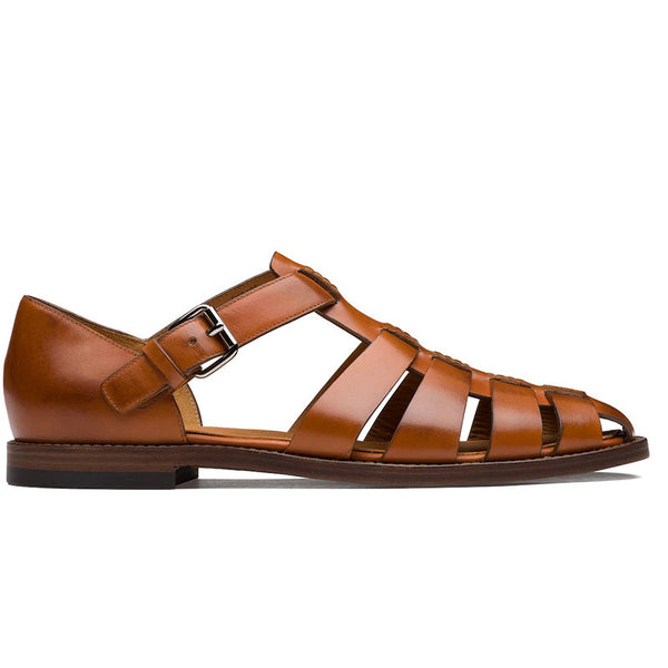 Sandalia Colorblock para Hombre en Cuero Sintético Cosido