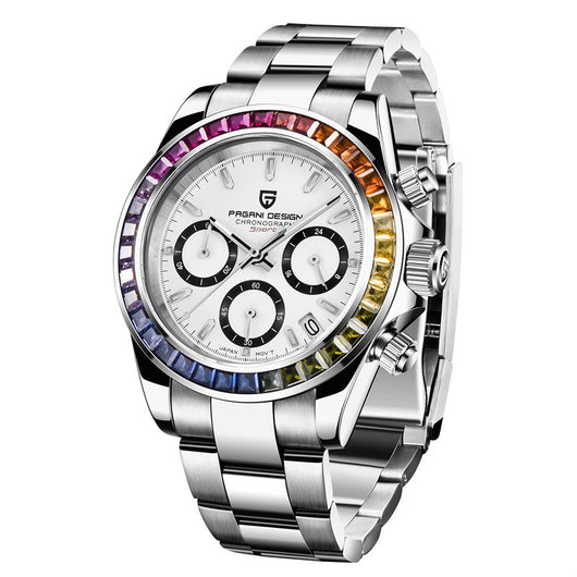 Reloj de Hombre Acero Inoxidable Cristales Multicolor Resistente al Agua - Image 5