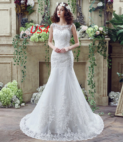 Vestido de Novia Sirena con Encaje Sensual y Cola Larga - Image 12