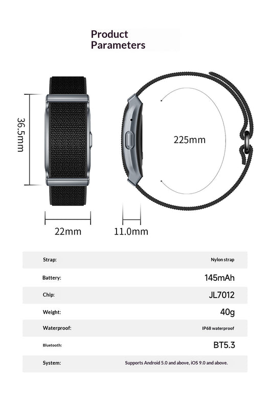 Pulsera Inteligente sin Pantalla para Monitoreo de Frecuencia Cardíaca, Oxígeno y Temperatura - Image 28