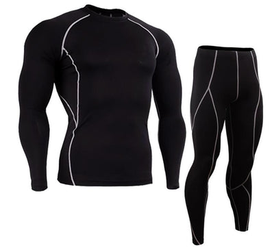Conjunto Deportivo Ajustado de Manga Larga Secado Rápido para Hombre - Image 8