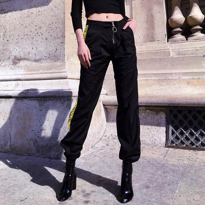 Pantalón Casual de Cintura Alta con Diseño de Cinta Contrastante - Image 5