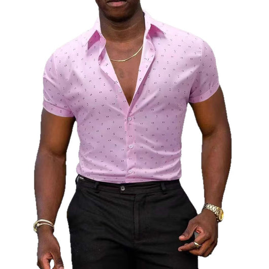 Camisa Deportiva Estampada para Hombre con Tela Elástica Transpirable - Image 4