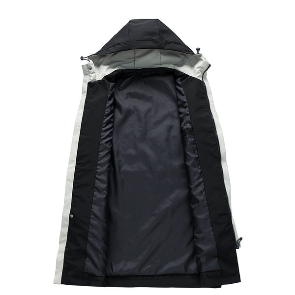 Chaqueta Cortavientos Casual Suelta de Largo Medio para Hombre