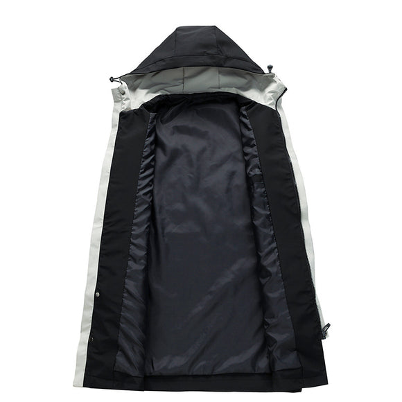 Chaqueta Cortavientos Casual Suelta de Largo Medio para Hombre