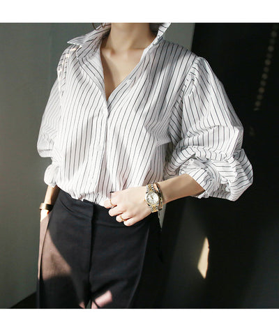Blusa Holgada a Rayas Blanco y Negro - Image 5