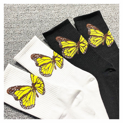 Calcetines de Tubo Angel Pure Algodón Negro y Blanco - Estilo Street Fashion - Image 3