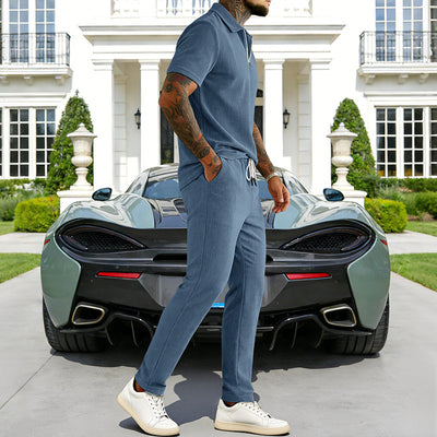 Conjunto Elegante de Polo y Pantalón en Pana para Hombre - Image 8