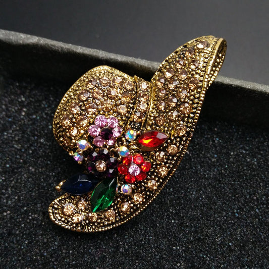 Broche Vintage Oro Antiguo con Diamante Diseño Sol - Image 2