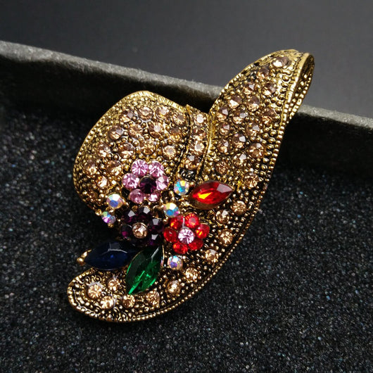 Broche Vintage Oro Antiguo con Diamante Diseño Sol - Image 2